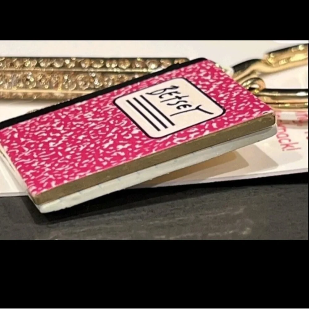 BETSEY JOHNSON Notebook & Pencil Set Bag Purse Backpack Charm Keychain 2024 NWT